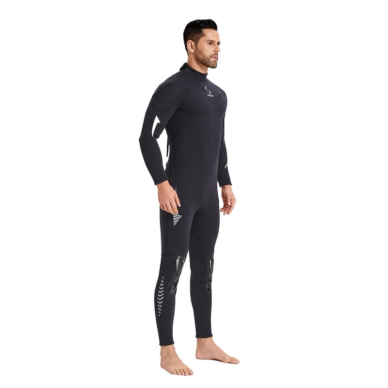 Cross-border, new 3mm wetsuit men's one-piece warm surfing wetsuit women's long-sleeved cold-proof snorkeling winter swimming pants