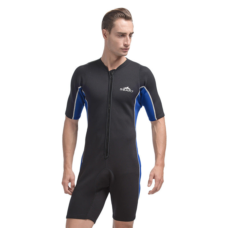One-piece 2mm diving suit, male and female jellyfish suit, warm sunscreen, zipper before surfing, snorkeling suit, swimsuit wholesale jacket