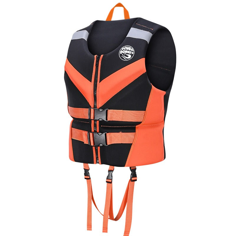 Fishing boat life jackets, water sports vests, buoyancy suits, rescue vests