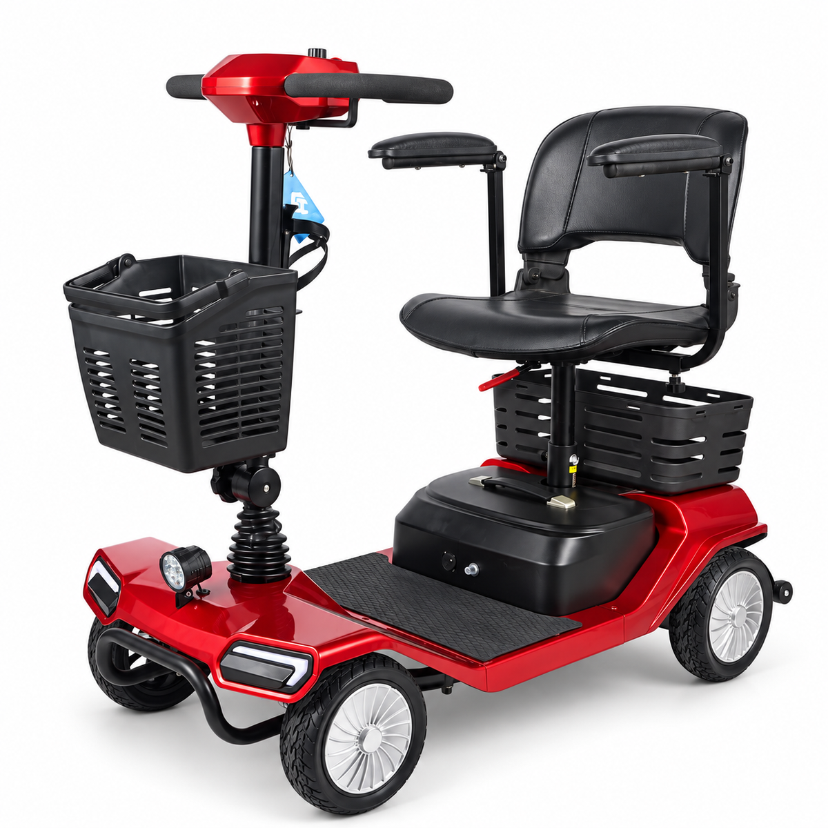T403 red foldable four-wheel mobility scooter