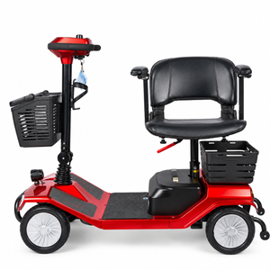 T403 red mobility scooter side view