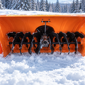 Gas snow blower auger close-up