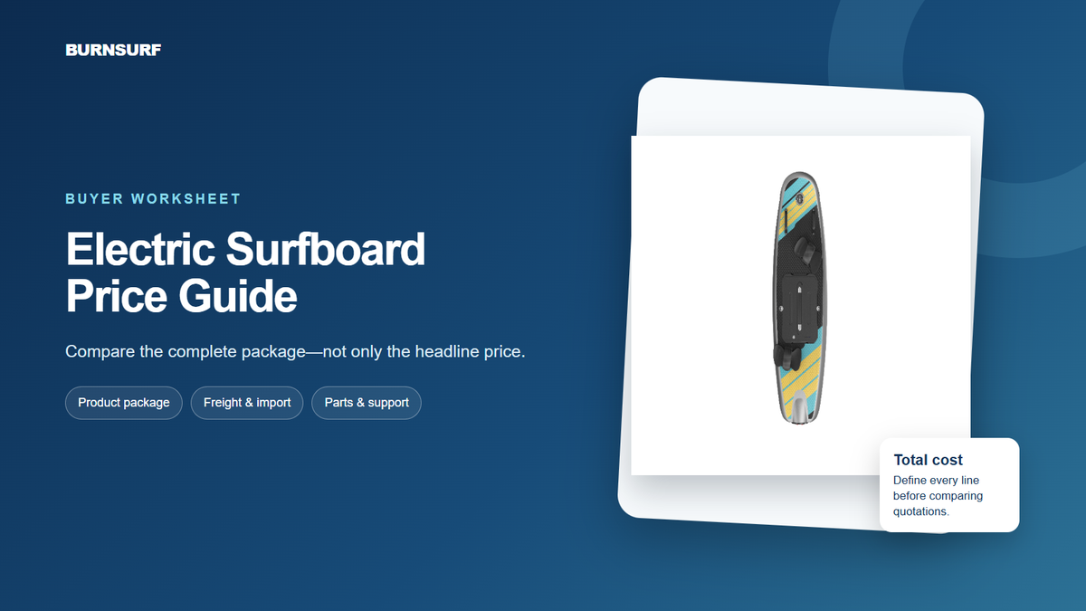 Electric surfboard price guide and total cost comparison worksheet