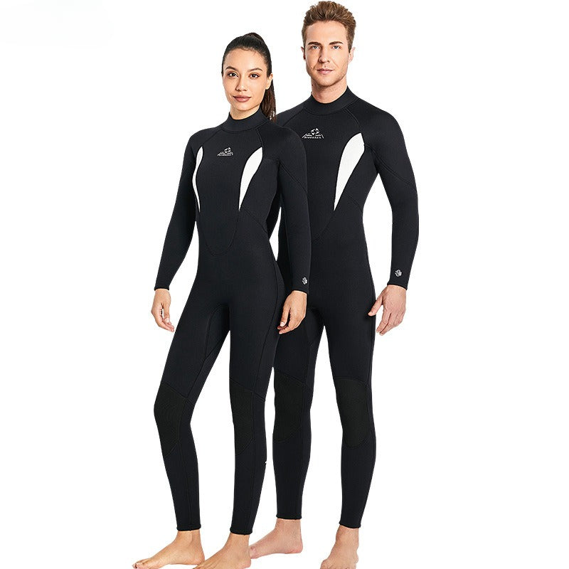 New 3MM couple wetsuit men's one-piece warm free diving surfing cold wet clothes women's winter swimming wetsuit