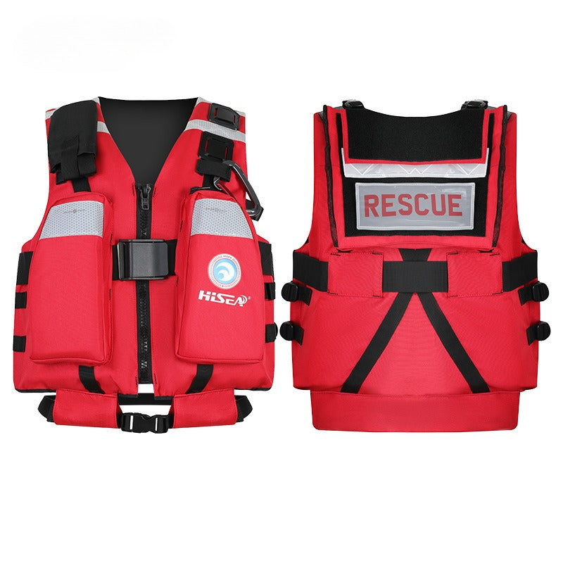 Rescue life jacket, thickened fishing vest, professional portable high buoyancy vest, suitable for snorkeling and swimming