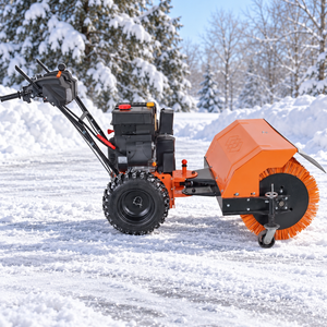 102 cm walk-behind snow sweeper side view