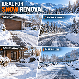 Snow sweeper use cases for driveways roads yards and parking areas