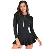 Summer women's one-piece hot spring sunscreen conservative slimming long sleeved swimsuit women's plus size swimsuit swimwear