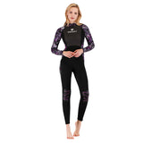 Men's and women's 3MM diving suits, women's long-sleeved warm winter swimming, surfing, snorkeling suits, cross-border swimsuits, one-piece.