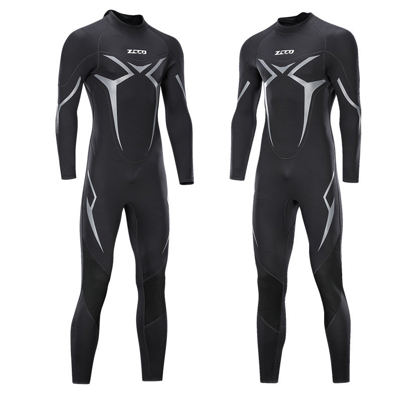 New diving suit one-piece men's 3mm warm super elastic wear-resistant wet suit cold diving suit winter swimming swimsuit SCR