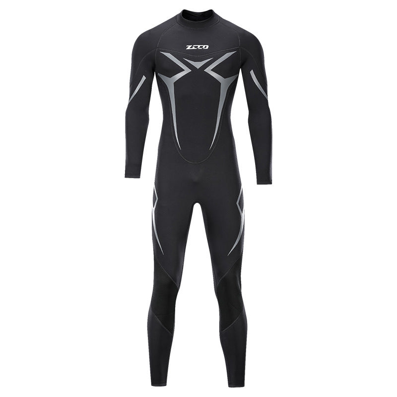 New diving suit one-piece men's 3mm warm super elastic wear-resistant wet suit cold diving suit winter swimming swimsuit SCR