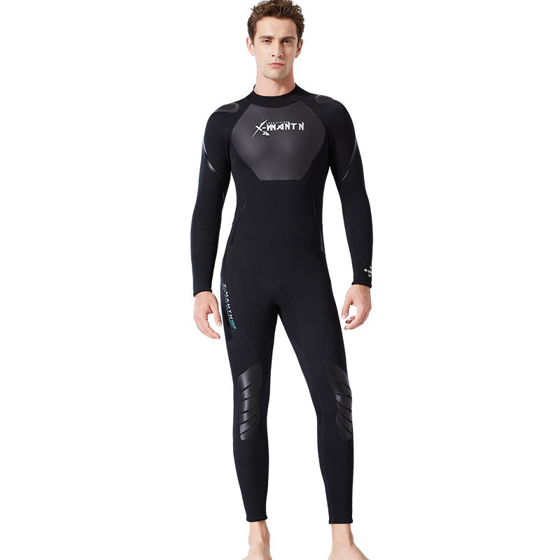 3MM wetsuit men's one-piece long-sleeved thickened warm winter swimsuit snorkeling surf suit wet wetsuit women