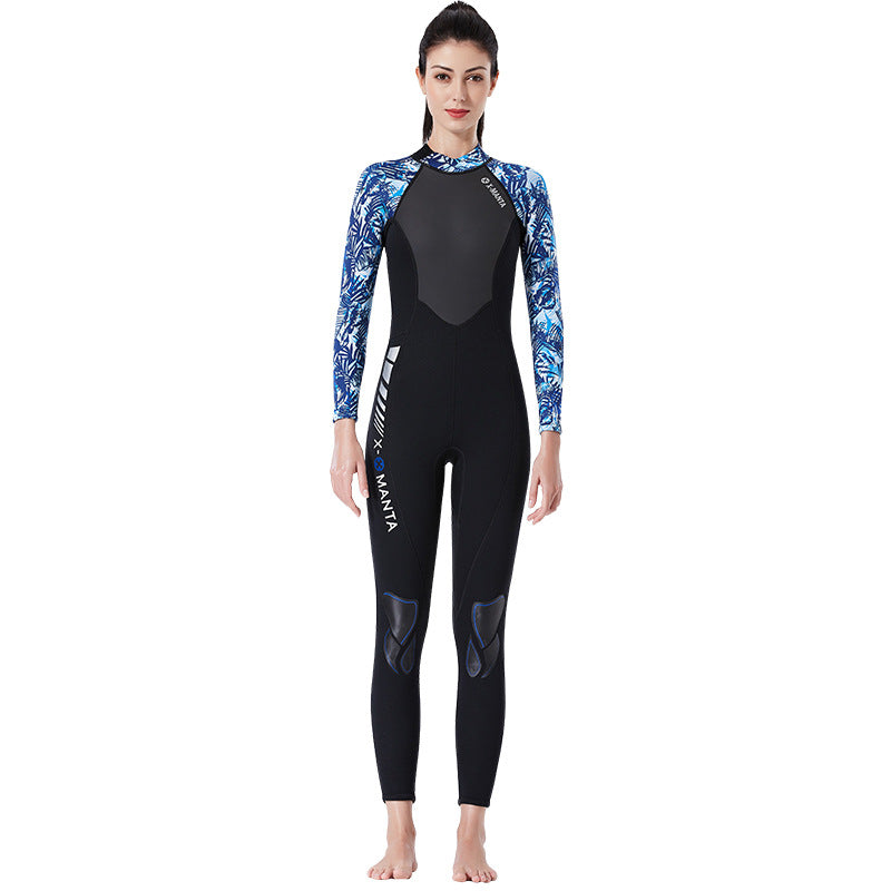 3MM couple diving suit men and women thickened warm winter outdoor snorkeling surfing one-piece long-sleeved jellyfish suit