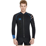 3MM wetsuit men's split top snorkeling surf suit long sleeve winter swimsuit thickened thermal jacket