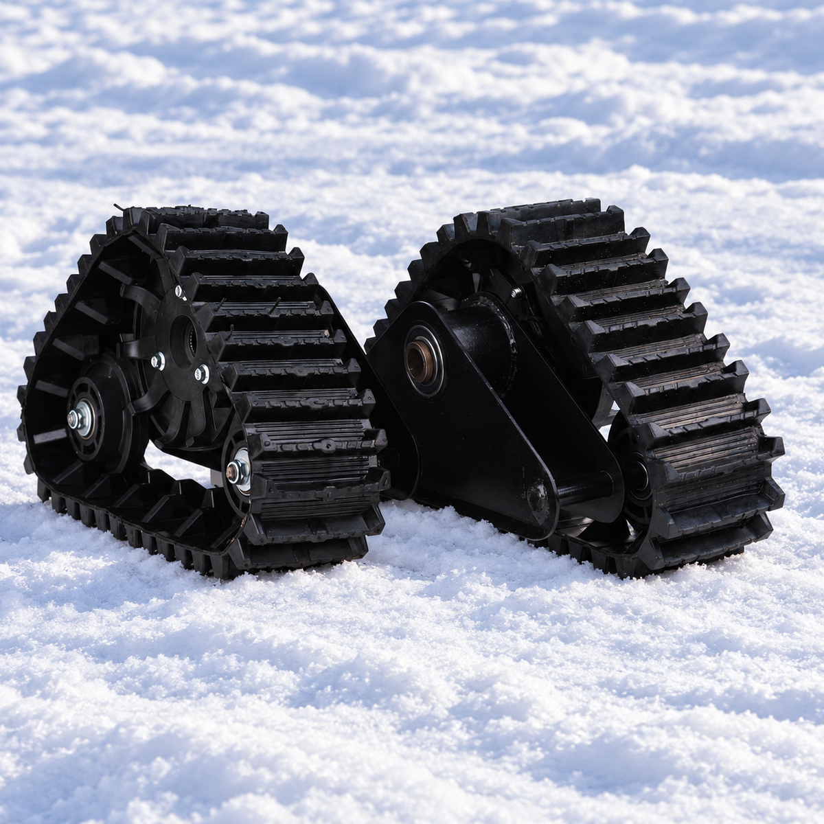 Pair of rear ATV snow track assemblies