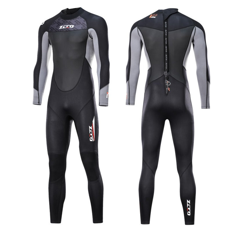 New wetsuit 3mm professional wetsuit men's one-piece thickened thermal deep snorkeling surf suit swimsuit women