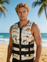 Double Oxford Graphic Print Watersports Life Jacket