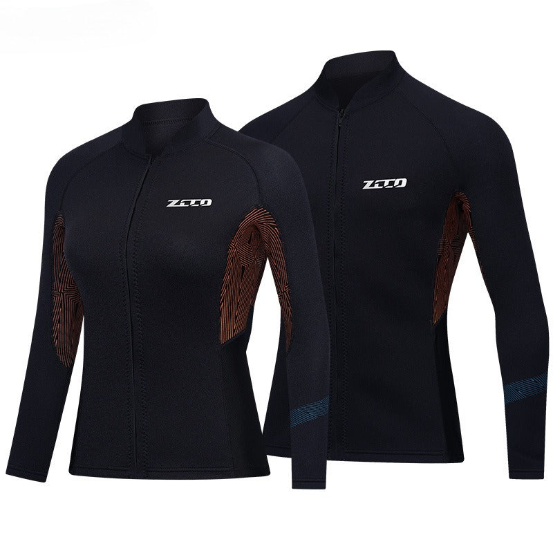 Wetsuit Men's split top Long-sleeved thickened wetsuit Women's cold-proof and warm snorkeling surf suit