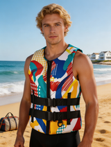 Double Oxford Graphic Print Watersports Life Jacket