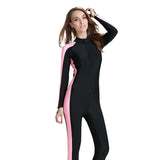 One piece hot spring swimsuit long sleeved diving suit women's snorkeling surfing suit sunscreen jellyfish suit plus size swimsuit