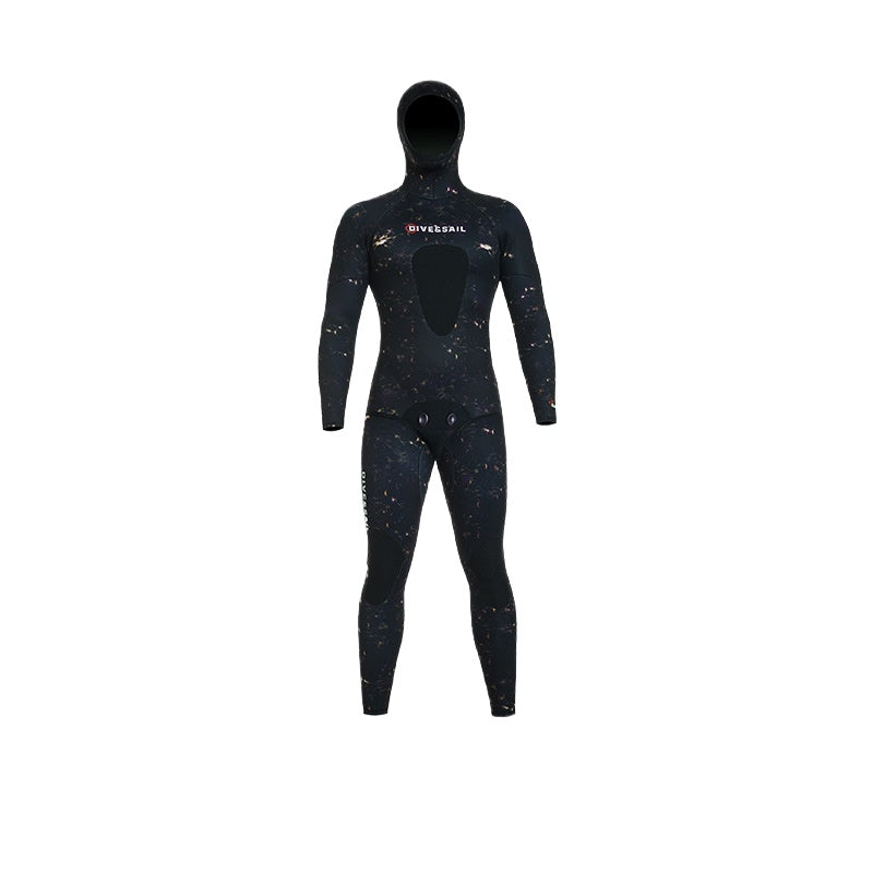 Wetsuit 3/5/7 MM camouflage fishing and hunting suit split hooded light leather wetsuit warm free diving wetsuit