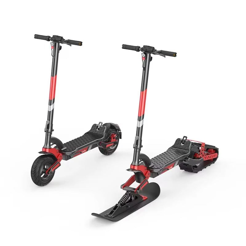 2024 48V 15Ah Electric All Terrain Scooter that Converts From a Wheeled Model to One with a Front Ski and Back Track Motor 2000w