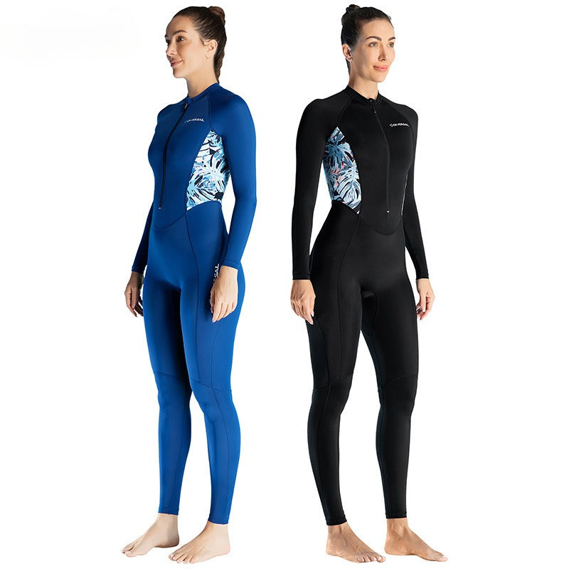 Wetsuit women's one-piece long-sleeved trousers sun protection wetsuit snorkeling surfing swimming quick-drying jellyfish suit