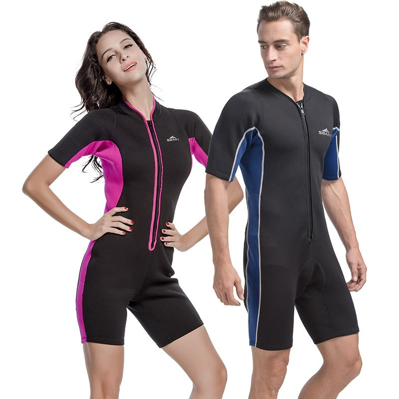 One-piece 2mm diving suit, male and female jellyfish suit, warm sunscreen, zipper before surfing, snorkeling suit, swimsuit wholesale jacket