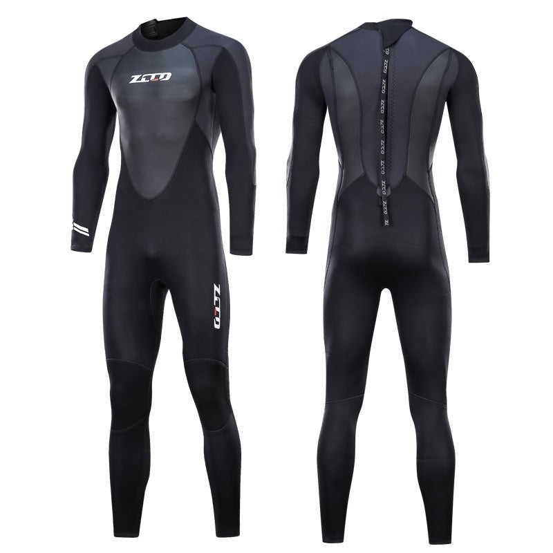 New wetsuit 3mm professional wetsuit men's one-piece thickened thermal deep snorkeling surf suit swimsuit women