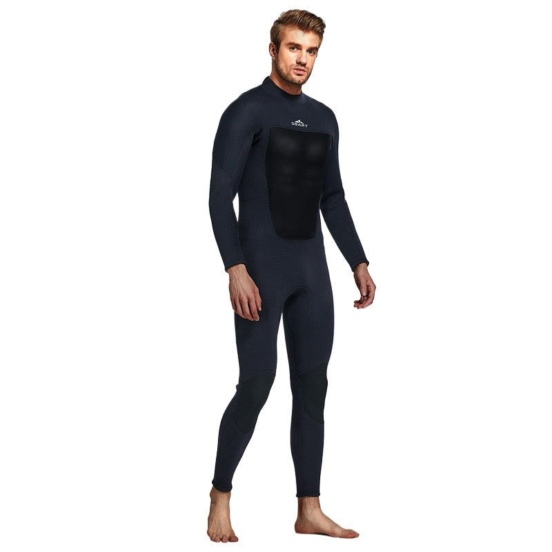 3MM one-piece wetsuit, swimsuit, wetsuit, men's long-sleeved sunscreen, surf suit, cold and warm jellyfish suit.