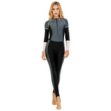 Women's one-piece wetsuit, sunscreen, long-sleeved swimsuit, snorkeling suit, slim and conservative swimsuit