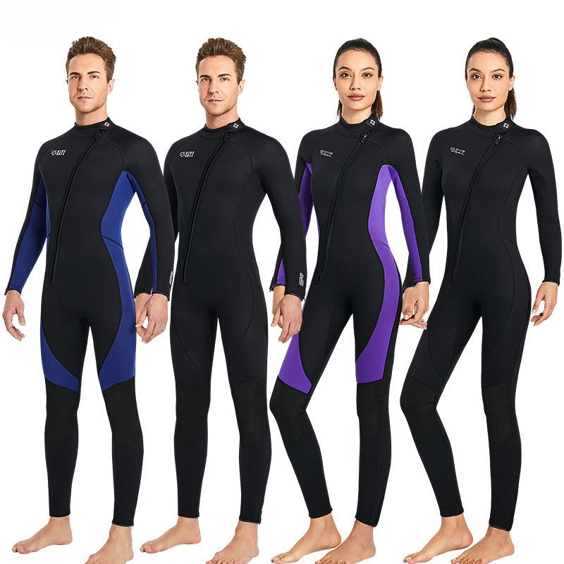 Wetsuit 3MM one-piece long-sleeved wetsuit cold-proof and warm winter swimsuit snorkeling surf suit