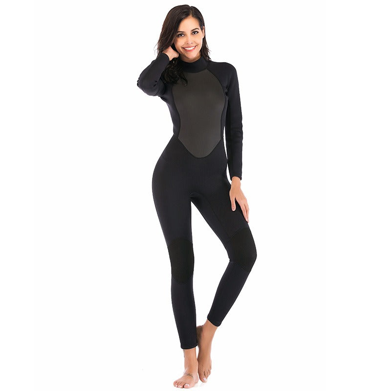 3MM thick material wetsuit women's long-sleeved warm winter swimming surfing snorkeling winter swimming wetsuit