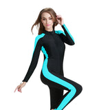 One piece hot spring swimsuit long sleeved diving suit women's snorkeling surfing suit sunscreen jellyfish suit plus size swimsuit