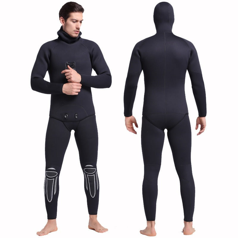 Directly from the manufacturer 3MM surfing diving suit autumn and winter swimming two-piece set thickened long-sleeved one-piece jellyfish suit