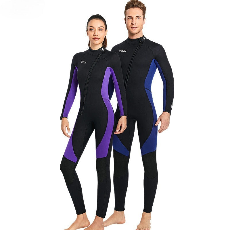 Wetsuit 3MM one-piece long-sleeved wetsuit cold-proof and warm winter swimsuit snorkeling surf suit