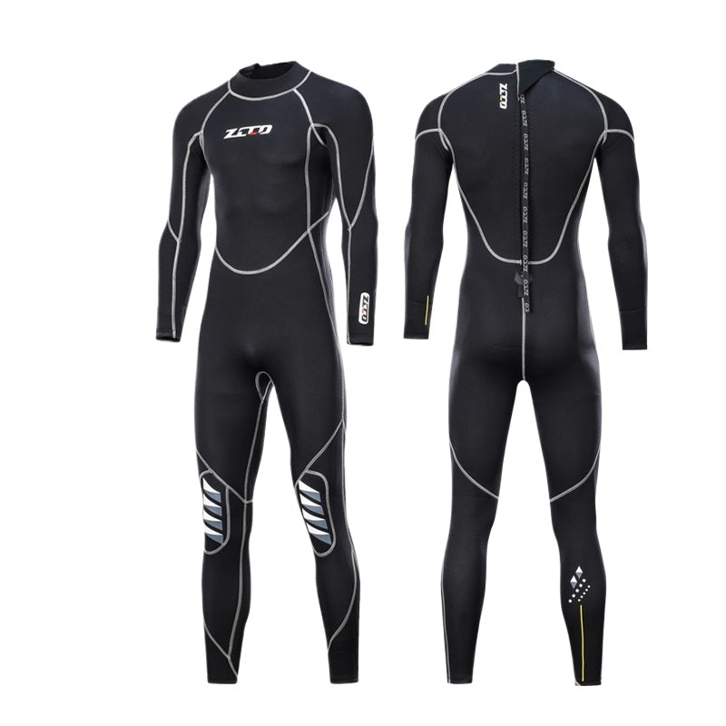 New 3MM diving suit men's thickened warm swimsuit women's winter snorkeling one-piece long-sleeved jellyfish suit