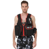Fishing specific multifunctional buoyancy life jacket with multiple pockets, rock fishing vest, sea fishing life vest