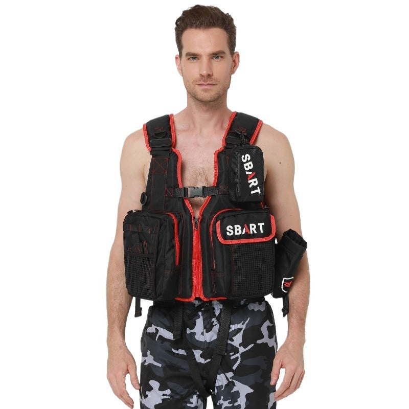 Fishing specific multifunctional buoyancy life jacket with multiple pockets, rock fishing vest, sea fishing life vest
