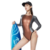 2MM Super Elastic CR Slippery Leather Wetsuit Women's One-piece Warm Wet Light Leather Wetsuit Free Diving Surfing Bikini