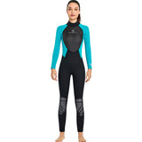 3MM diving suit men's one-piece long-sleeved thermal wetsuit women's snorkeling surfing winter swimming pants