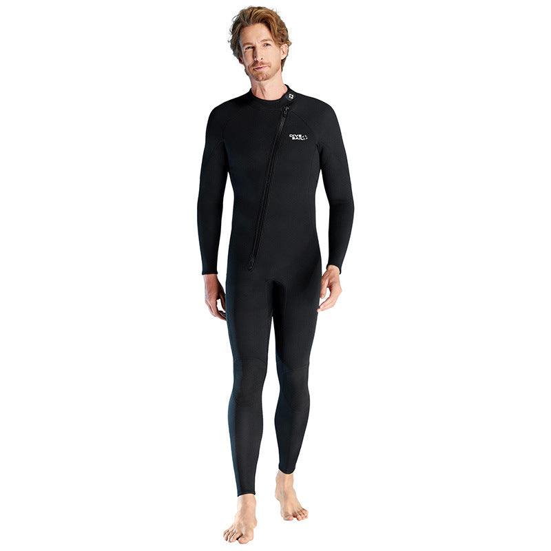 1.5MM front zipper warm wetsuit women's one-piece cold-proof wetsuit men's swimming snorkeling surf suit