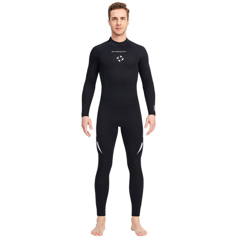 3MM Wetsuit Women's One-piece Long Sleeve Thickened Warm Couple Wetsuit Men's Snorkeling Surfing Jellyfish Swimsuit