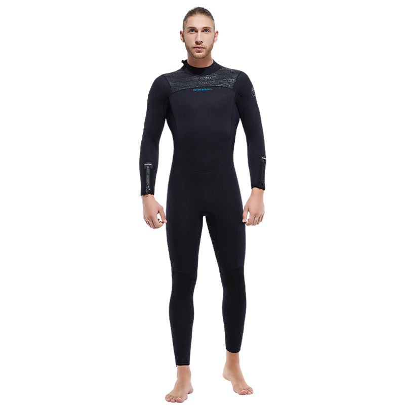 Wetsuit 5MM velvet inner long-sleeved one-piece wetsuit winter swimming cold-proof snorkeling surf pants