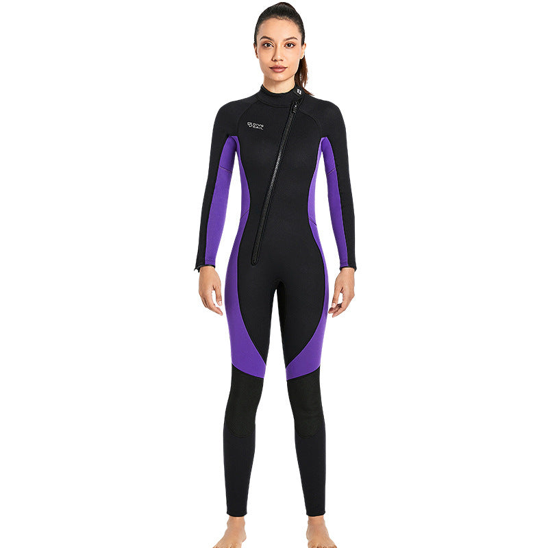 Wetsuit 3MM one-piece long-sleeved wetsuit cold-proof and warm winter swimsuit snorkeling surf suit