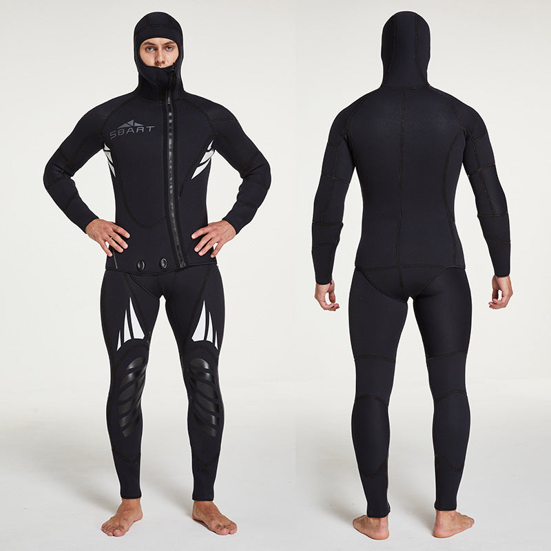 5MM rubber diving suit warm winter swimming long-sleeved one-piece two-piece set thickened jellyfish suit manufacturer