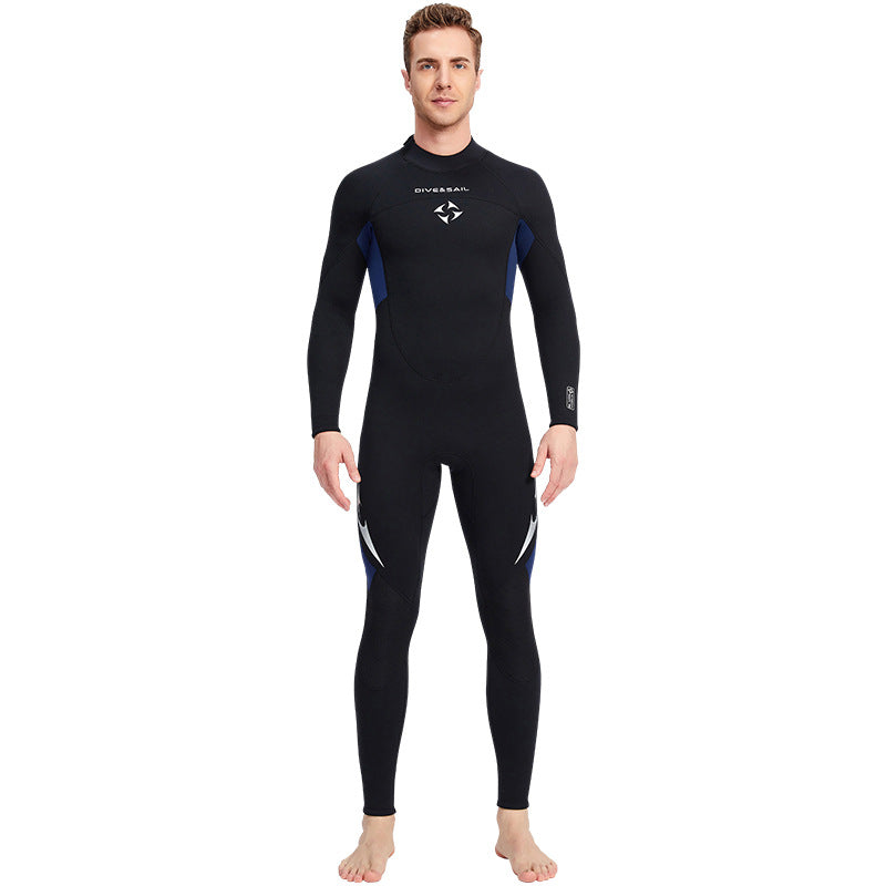 3MM Wetsuit Women's One-piece Long Sleeve Thickened Warm Couple Wetsuit Men's Snorkeling Surfing Jellyfish Swimsuit