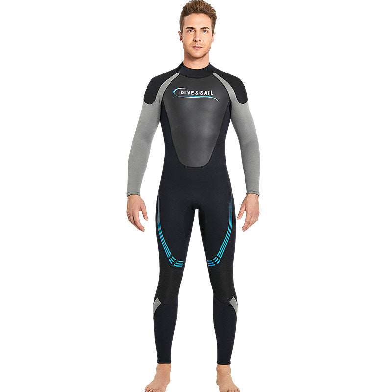 Spot wholesale 3MM couple wetsuit one-piece high elastic wetsuit long sleeve thickened thermal snorkeling surfing wetsuit