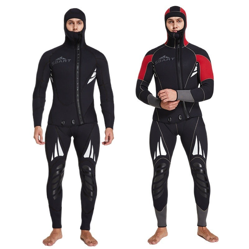 5MM rubber diving suit warm winter swimming long-sleeved one-piece two-piece set thickened jellyfish suit manufacturer