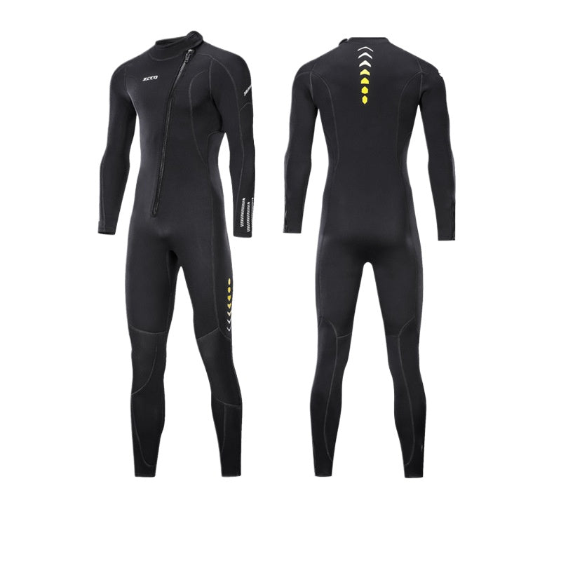 New 3mm wetsuit men's one-piece warm surfing wetsuit women's long-sleeved cold-proof snorkeling winter swimming pants